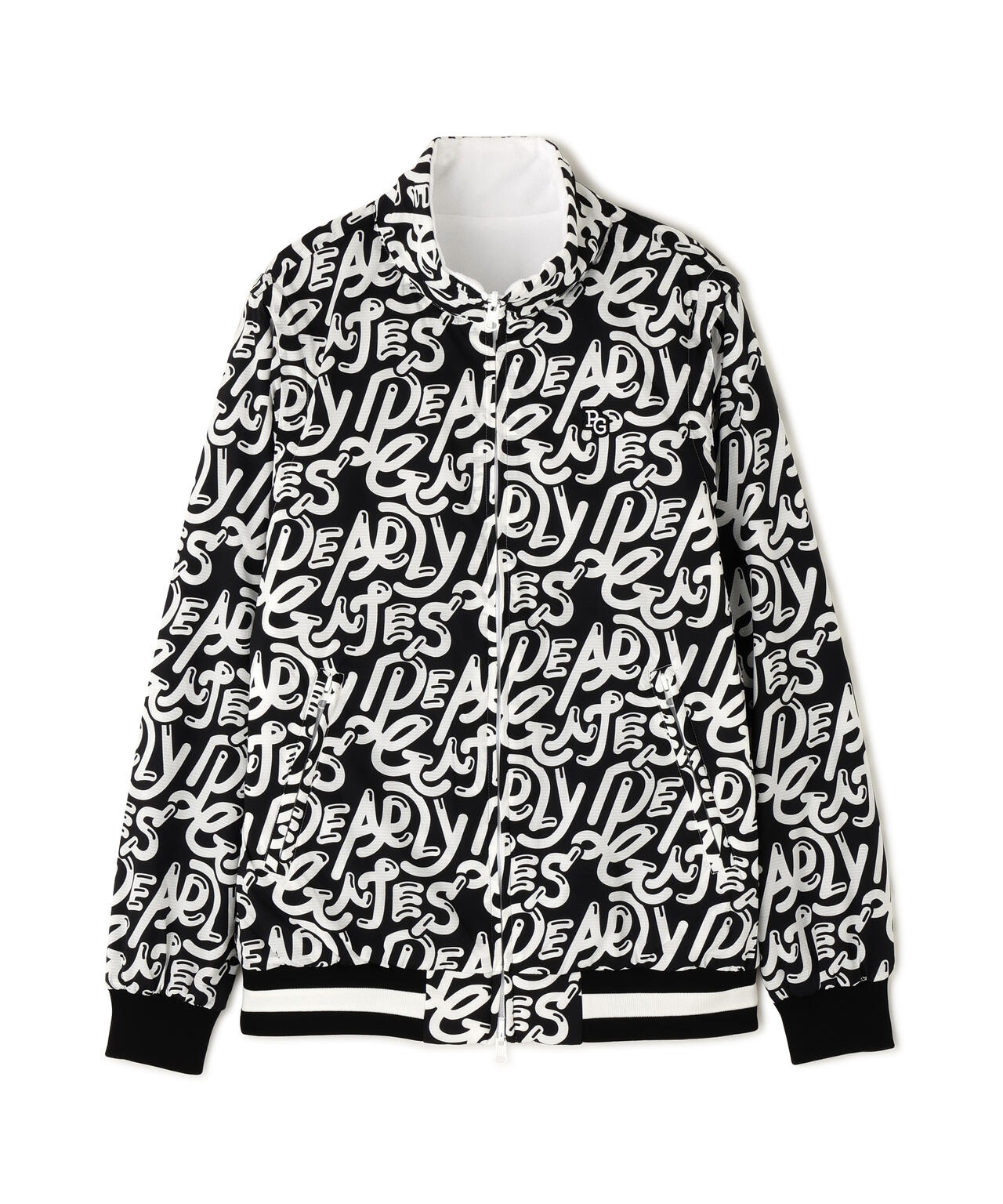 Nyストレッチリップストップ×超KARUISHI中綿リバーシブルスタンドブルゾン <ぷにぷにロゴ柄>