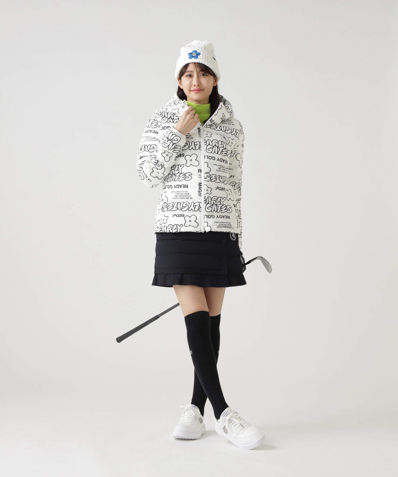 NyストレッチBIGリップストップ中綿フーディブルゾン <ストリート花柄>