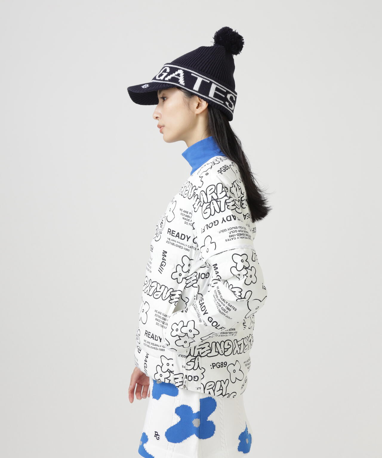 NyストレッチBIGリップストップ中綿2WAYスニードジャック <ロゴ×花柄>