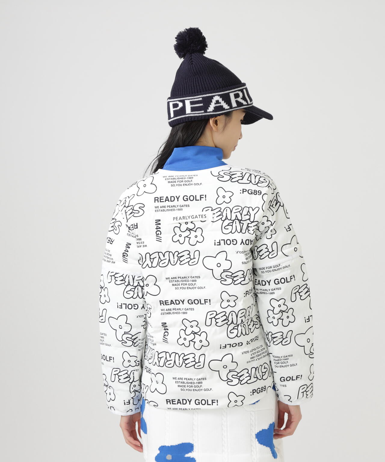 NyストレッチBIGリップストップ中綿2WAYスニードジャック <ロゴ×花柄>