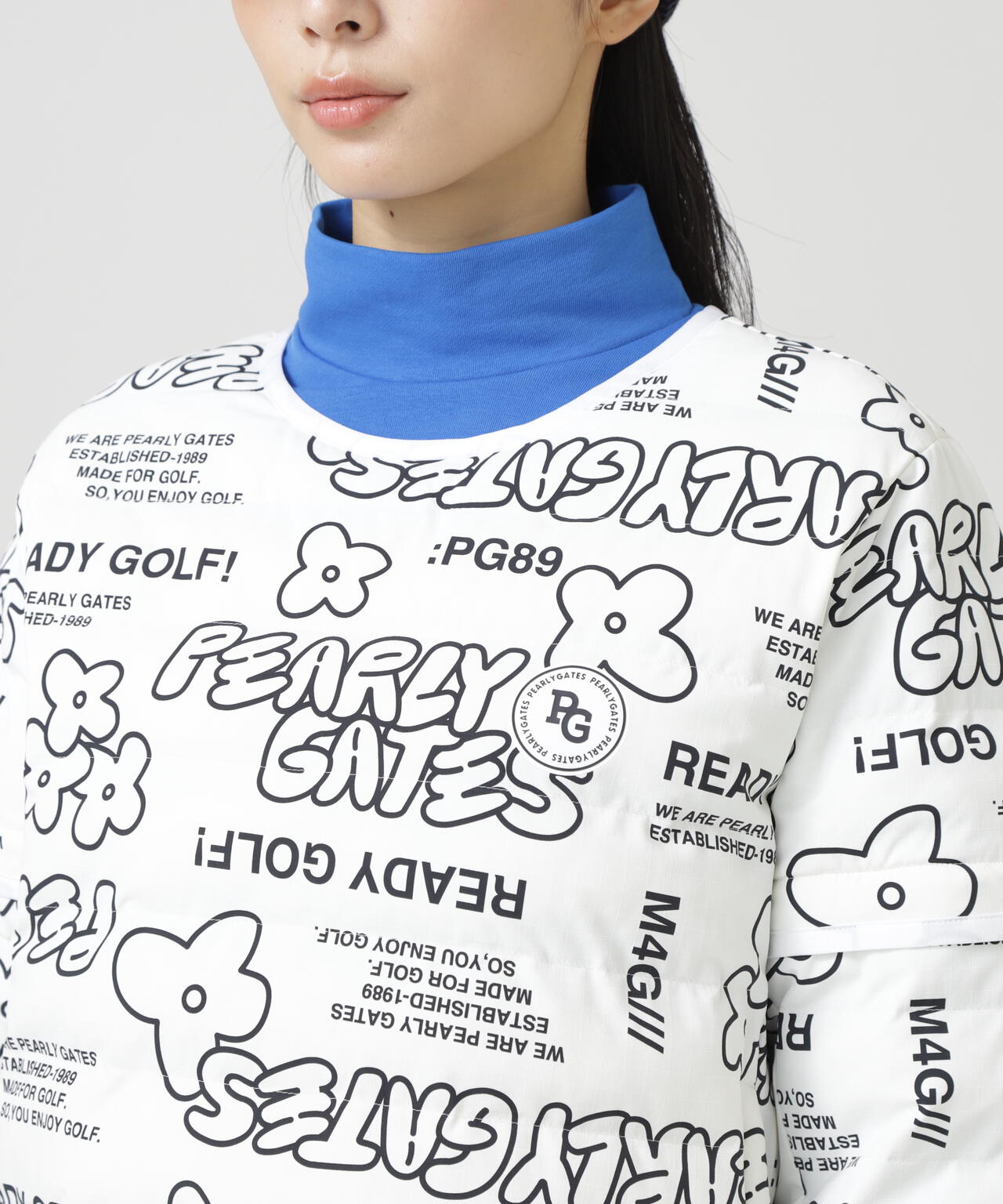 NyストレッチBIGリップストップ中綿2WAYスニードジャック <ロゴ×花柄>