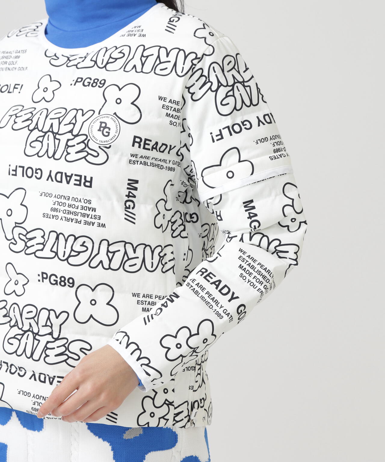 NyストレッチBIGリップストップ中綿2WAYスニードジャック <ロゴ×花柄>