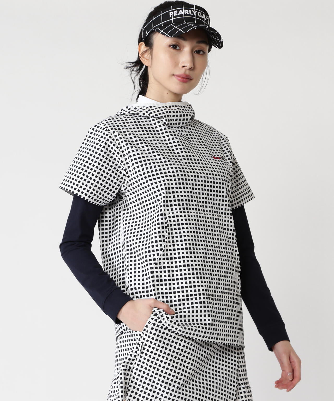 綿ライクNY/PUハイストレッチ半袖フーディスニード