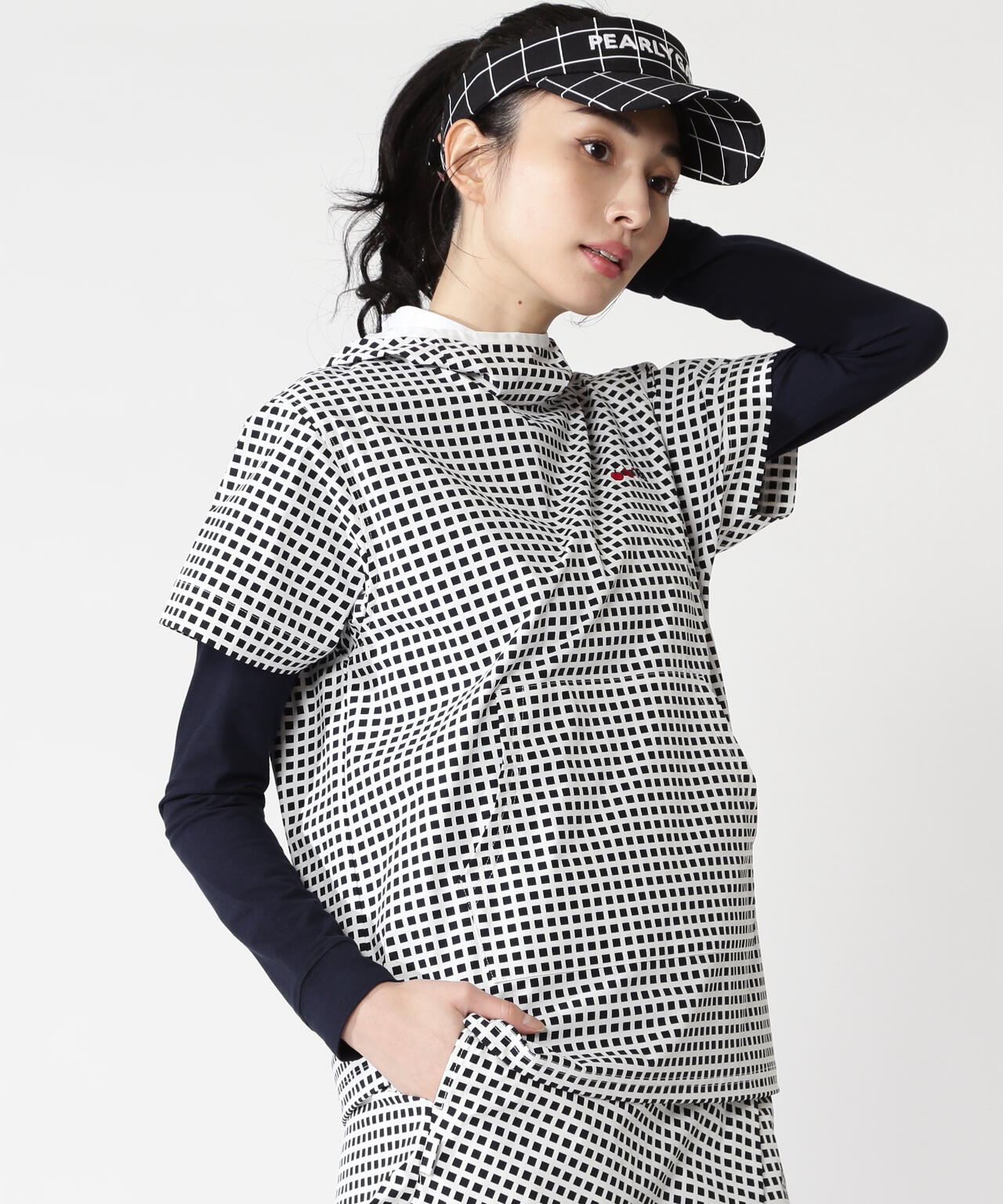 綿ライクNY/PUハイストレッチ半袖フーディスニード