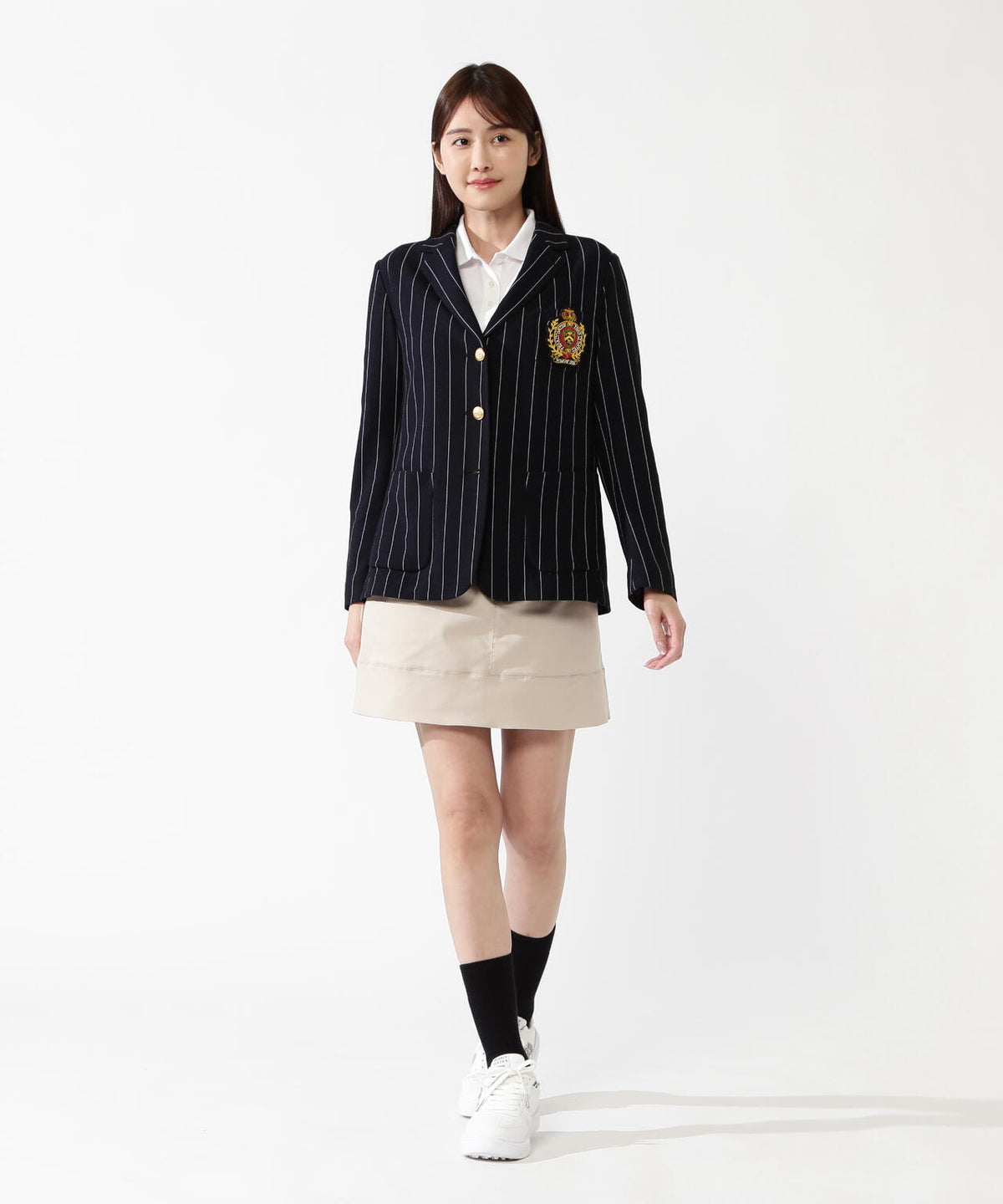 ピンストライプPe格子ジャガードジャケット