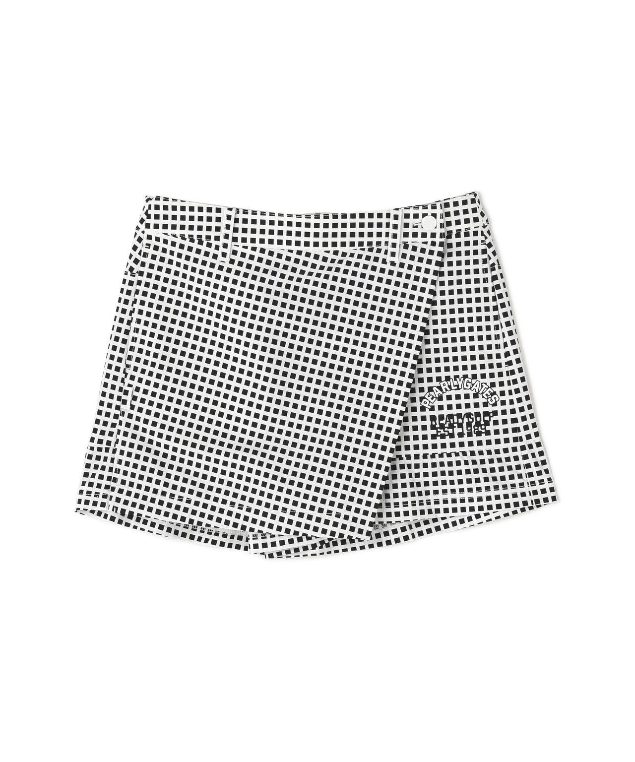 綿ライクNY/PUハイストレッチラップ風ショートパンツ