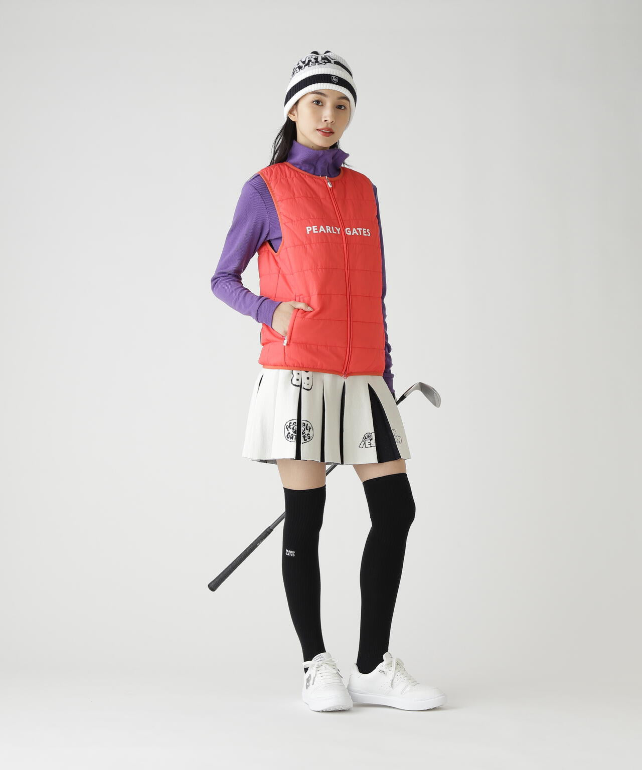 14GダブルJQ×ワッペン風ニットプリーツスカート