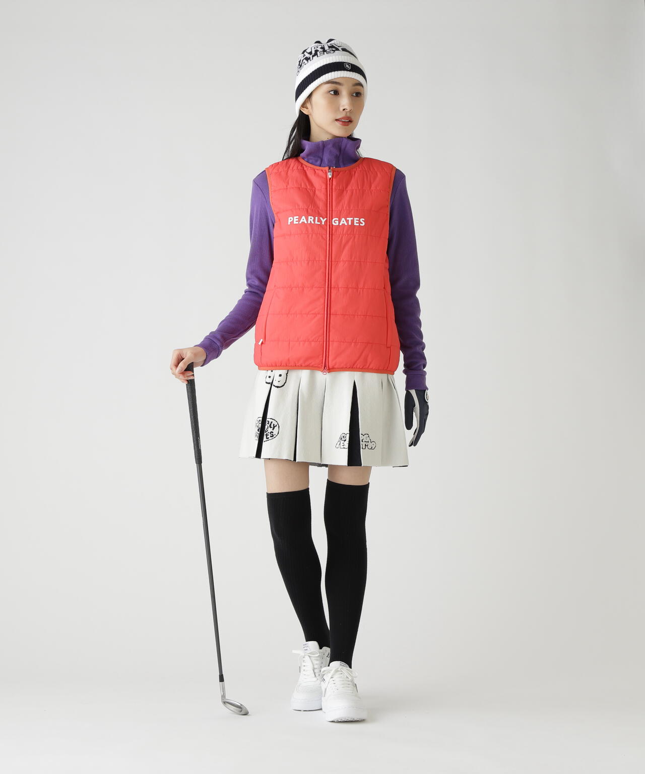 14GダブルJQ×ワッペン風ニットプリーツスカート