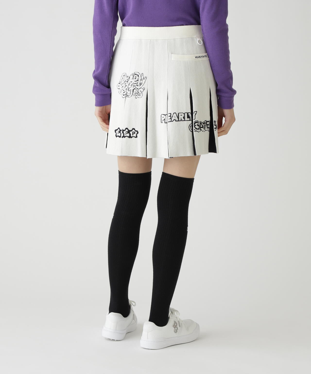 14GダブルJQ×ワッペン風ニットプリーツスカート