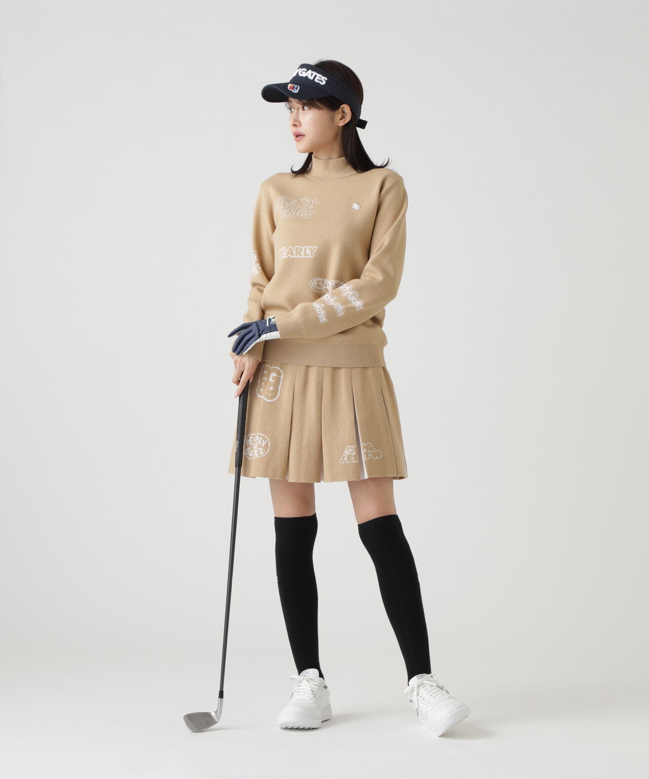 14GダブルJQ×ワッペン風ニットプリーツスカート