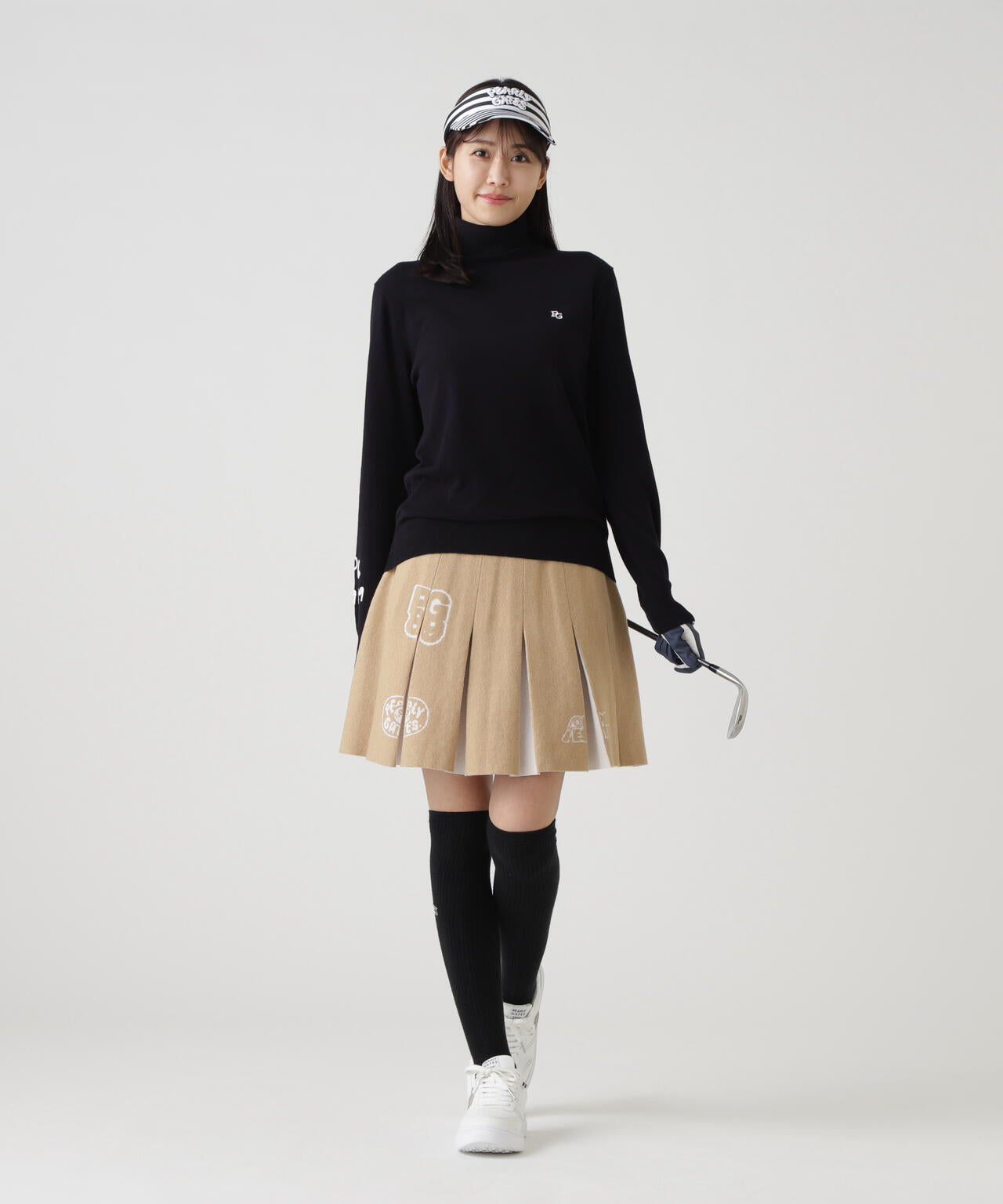 14GダブルJQ×ワッペン風ニットプリーツスカート