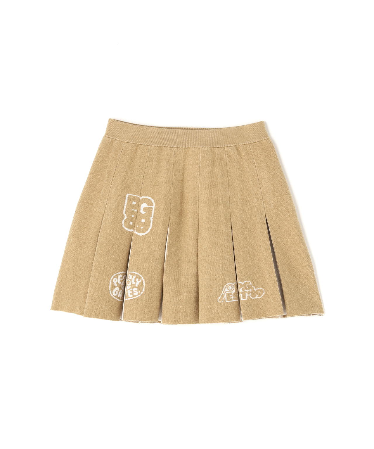 14GダブルJQ×ワッペン風ニットプリーツスカート