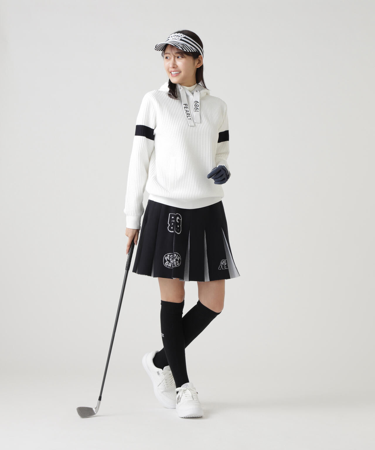 14GダブルJQ×ワッペン風ニットプリーツスカート