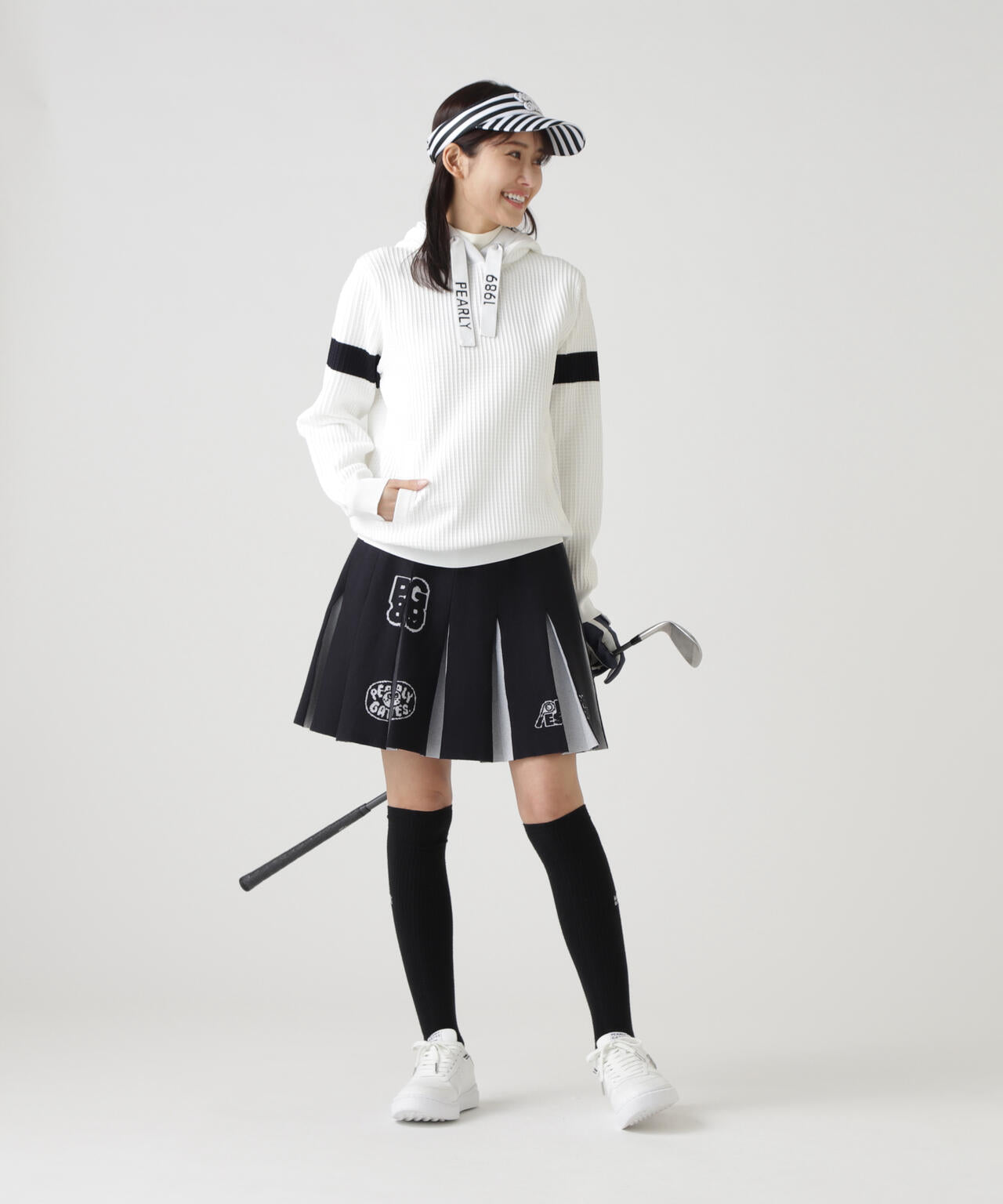 14GダブルJQ×ワッペン風ニットプリーツスカート