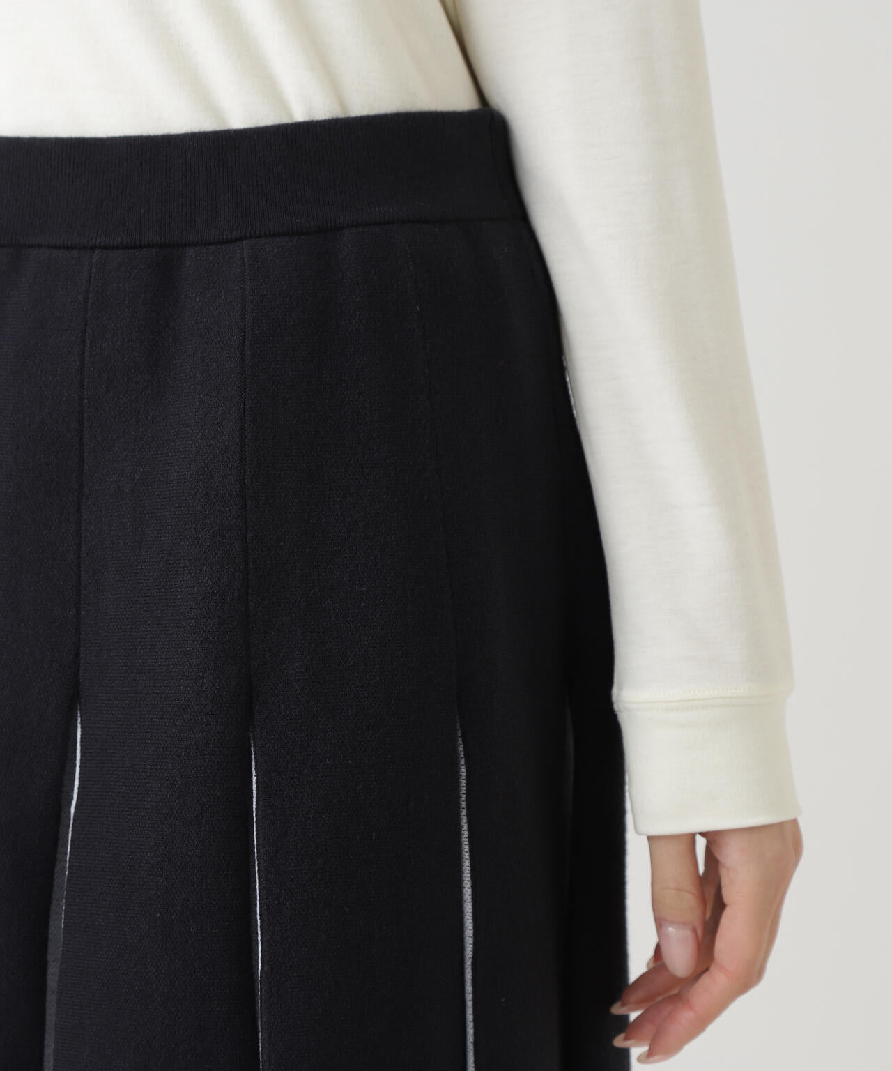 14GダブルJQ×ワッペン風ニットプリーツスカート