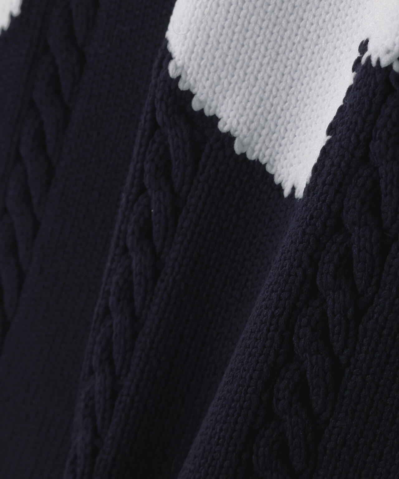 アラン柄×インターシャニットスカート <ランダム編みフラワー柄>