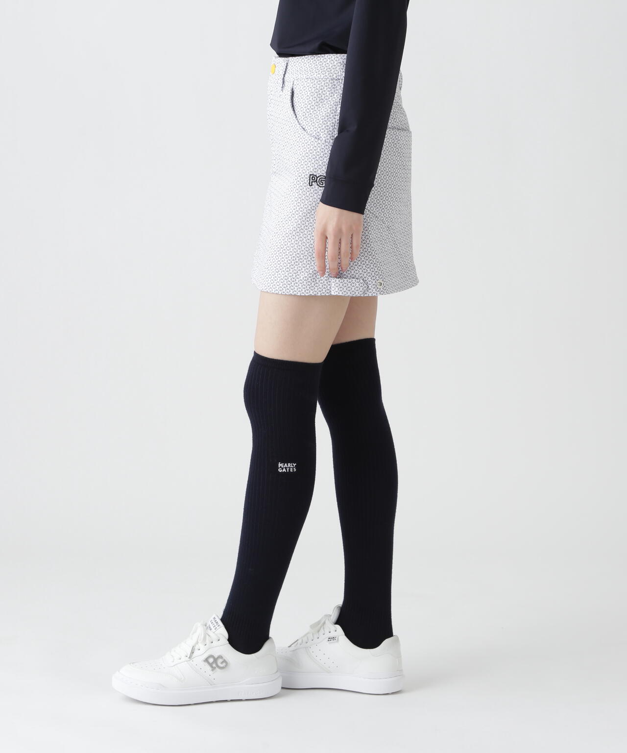 【PG is PG】 変形ダイヤ柄C/Peストレッチカルゼ5ポケットスカート