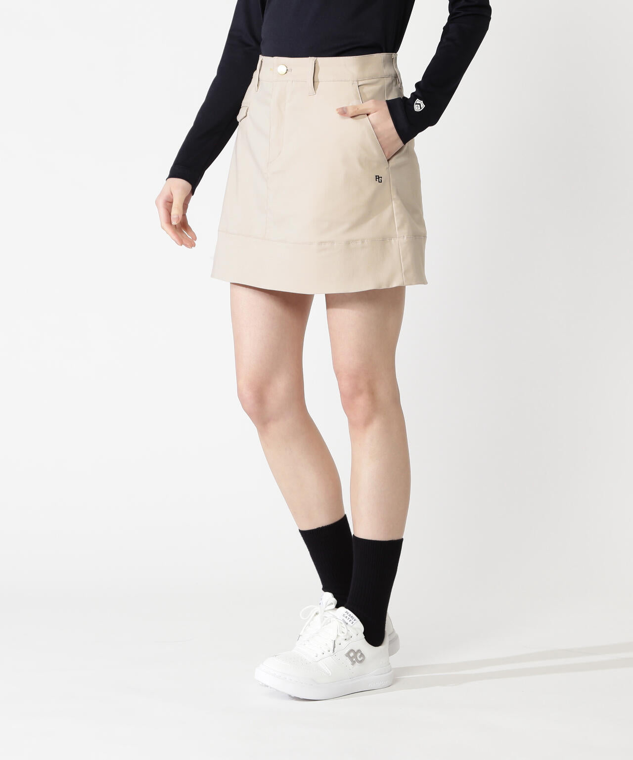 PEストレッチヘリンボーンスカート