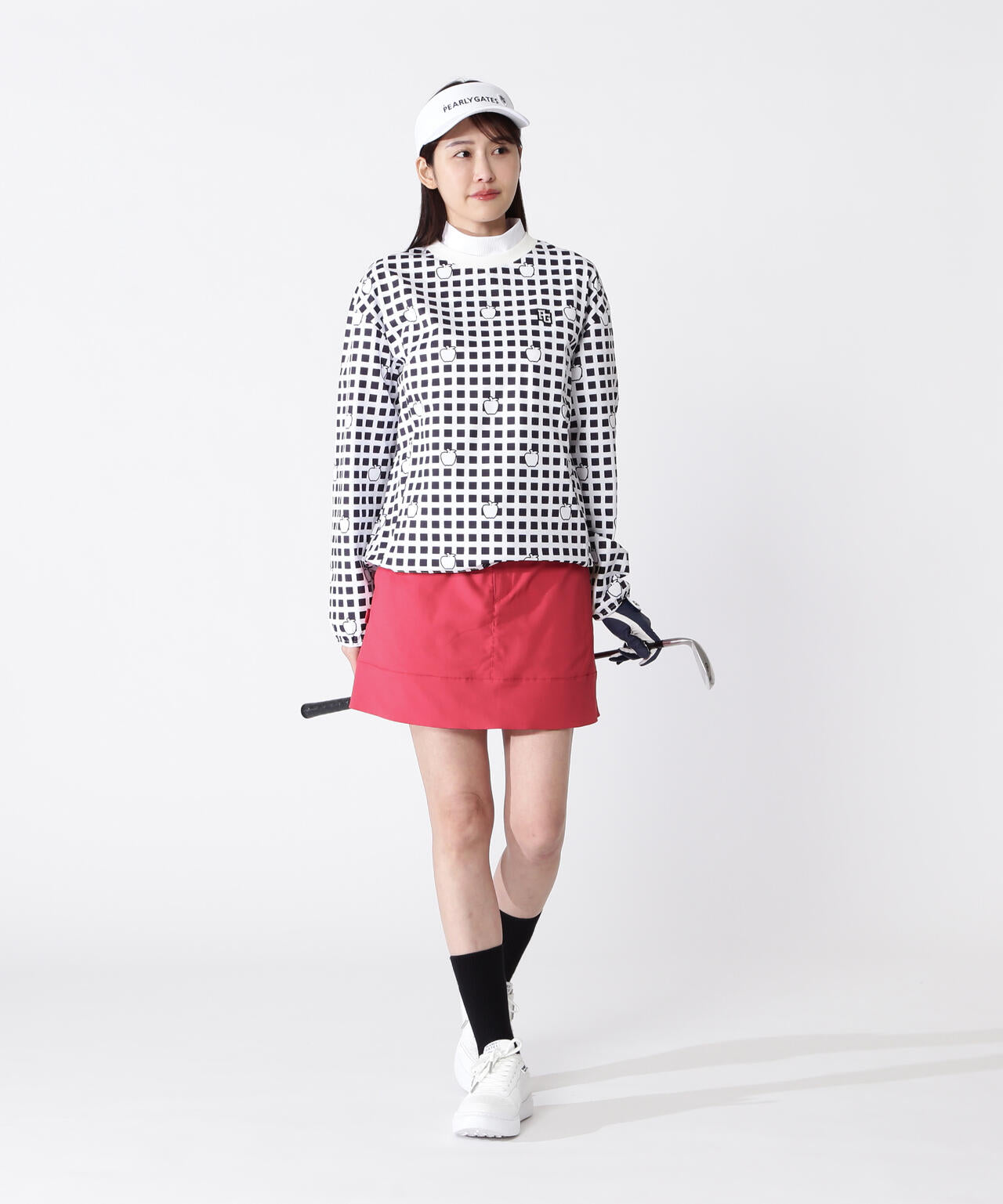 PEストレッチヘリンボーンスカート