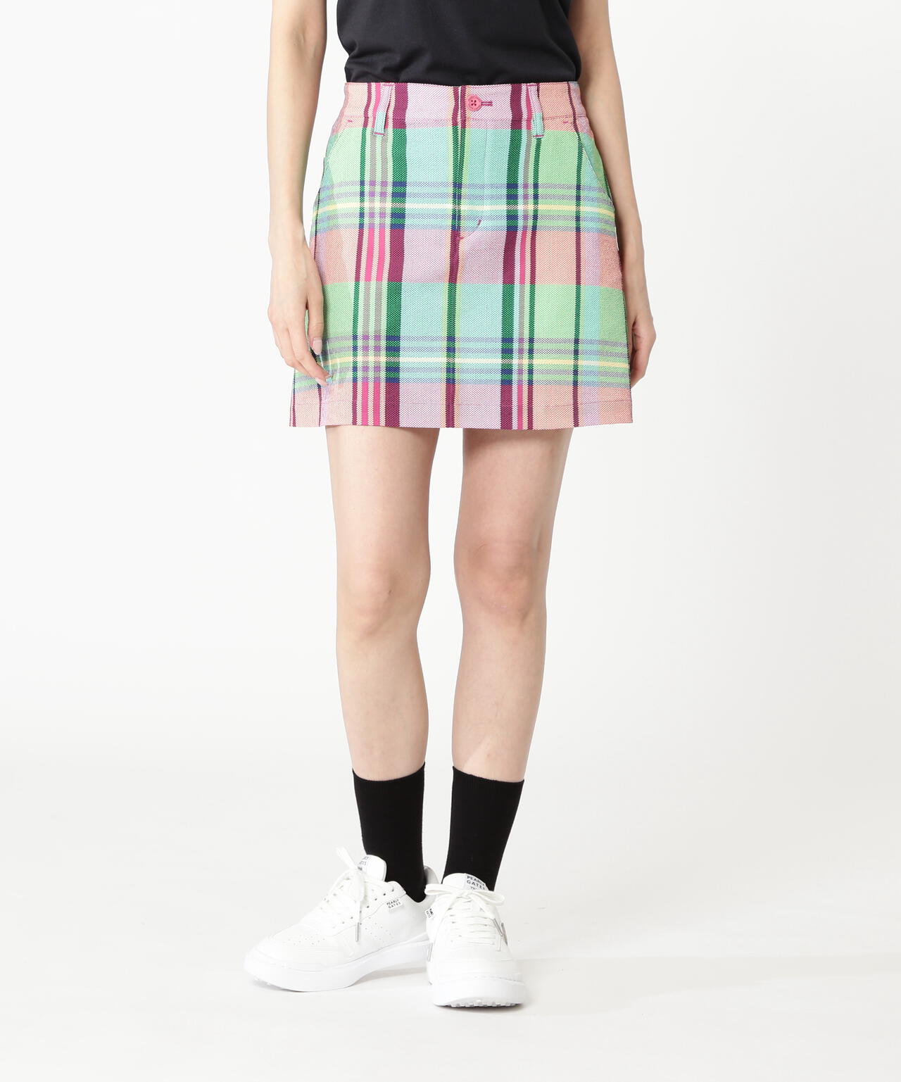 マドラスチェックPeストレッチサッカースカート