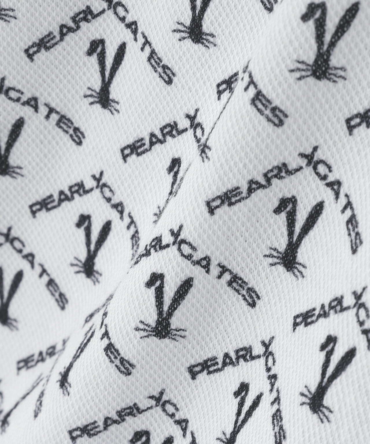 ロゴうさぎアーガイル柄プリント ベアカノコ半袖ポロシャツ