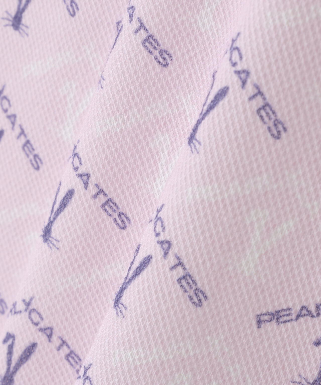 ロゴうさぎアーガイル柄プリント ベアカノコ半袖ポロシャツ