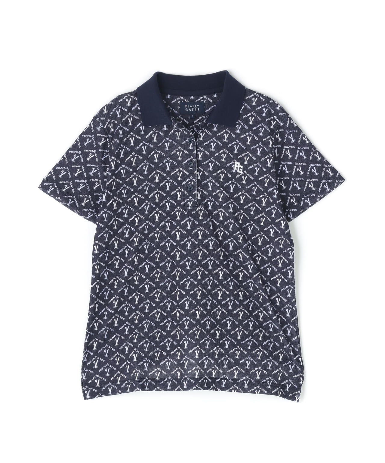 ロゴうさぎアーガイル柄プリント ベアカノコ半袖ポロシャツ