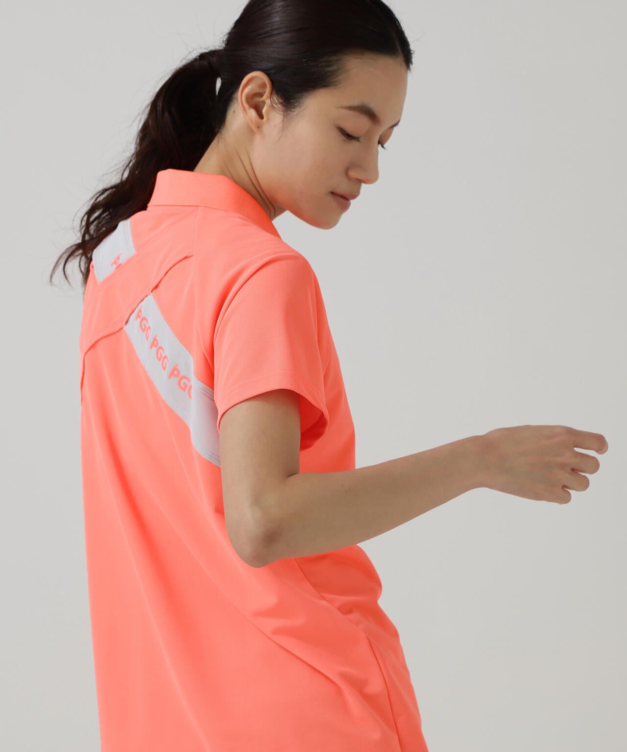 【PGG】【直営店舗&公式オンライン限定】Nyストレッチマイクロメッシュ半袖ポロシャツ (LADIES)