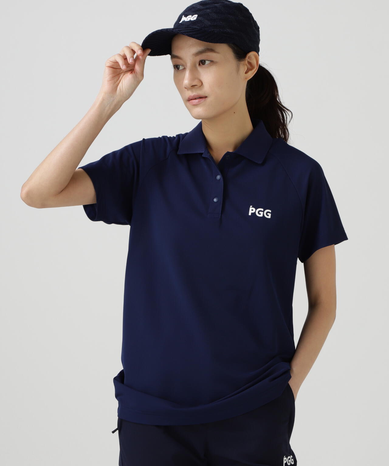 【PGG】【直営店舗&公式オンライン限定】Nyストレッチマイクロメッシュ半袖ポロシャツ (LADIES)