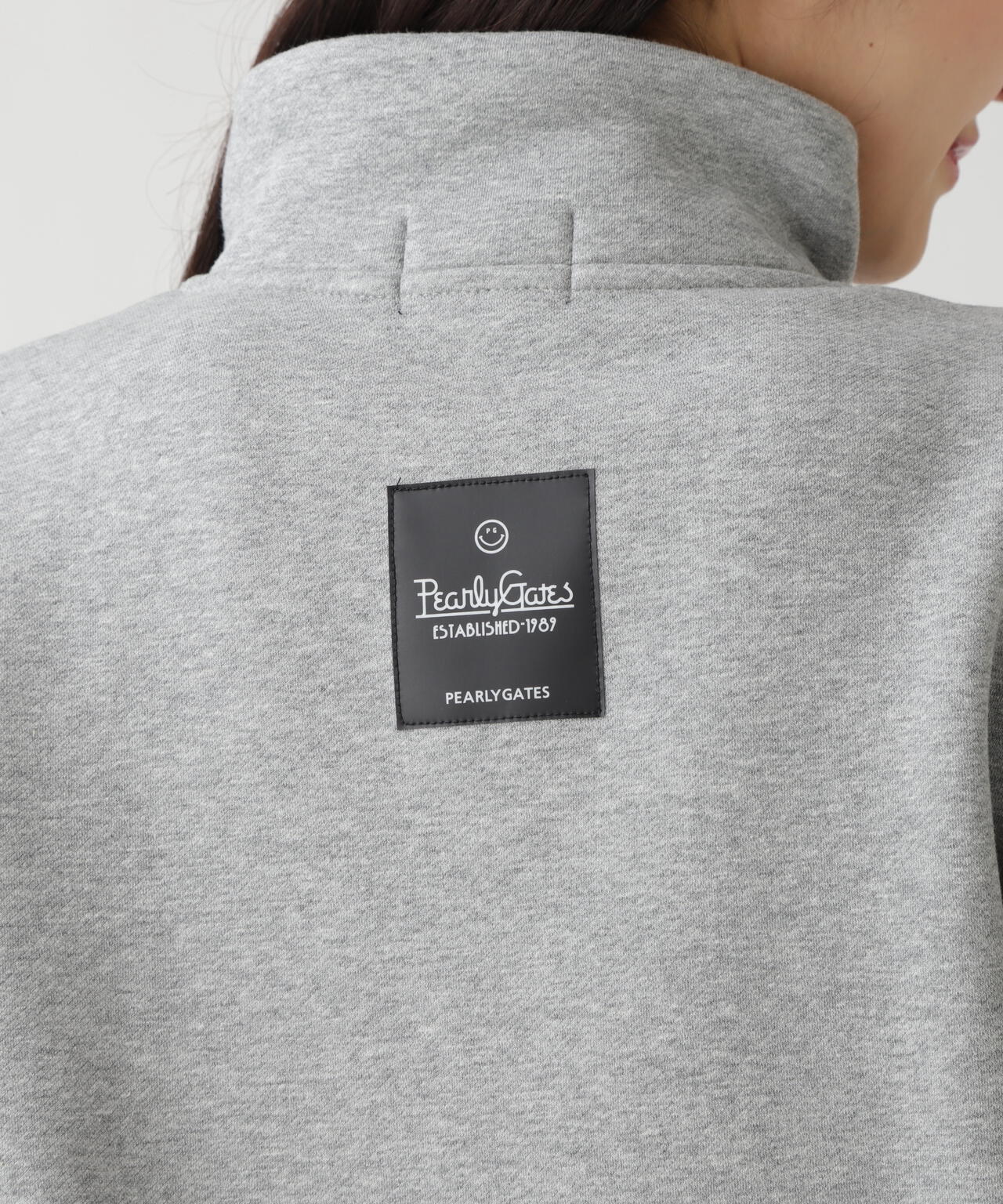 ツイル裏毛スウェットハーフジップアップ