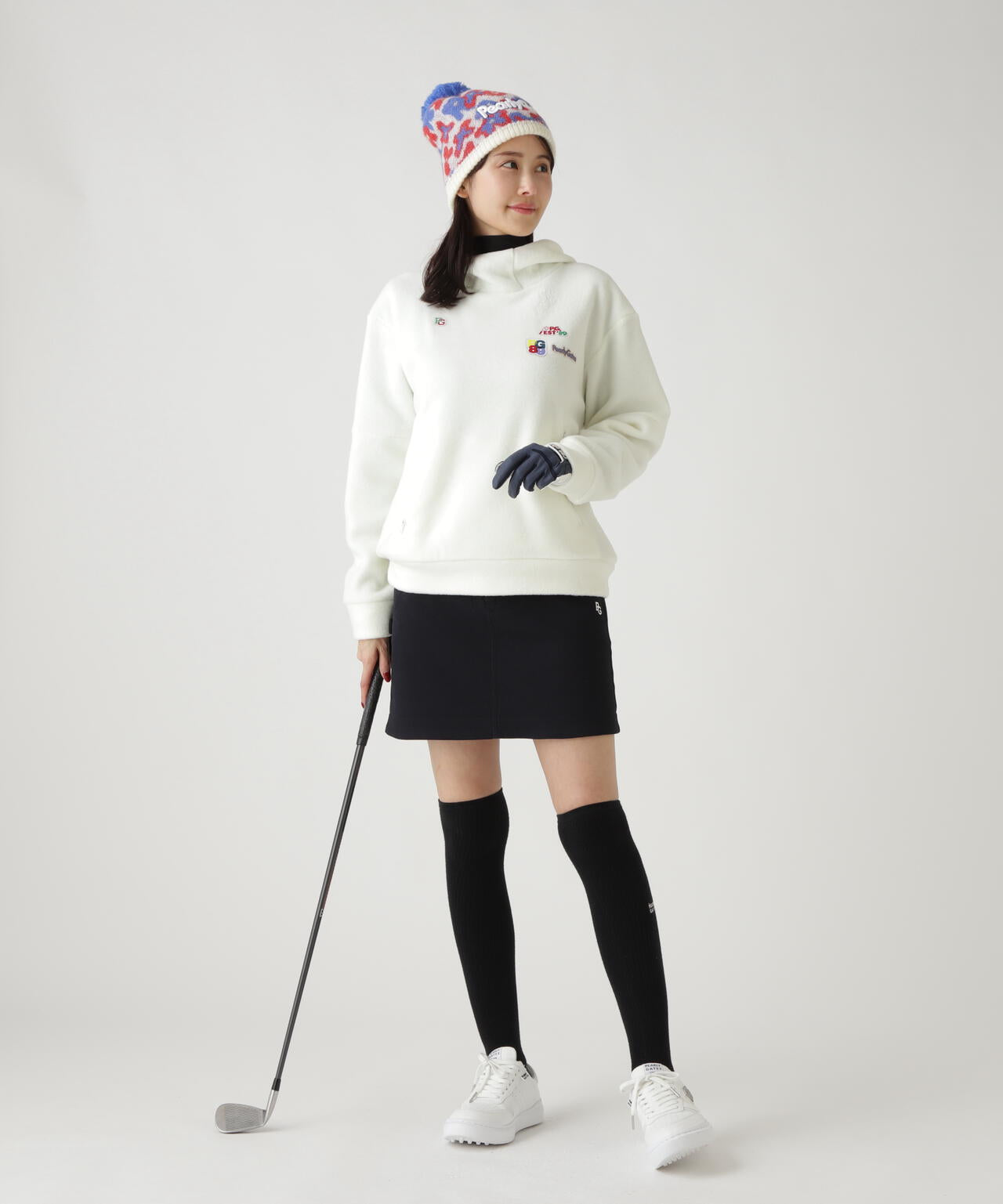 レーヨンブレンドストレッチフリースフーディプルオーバー