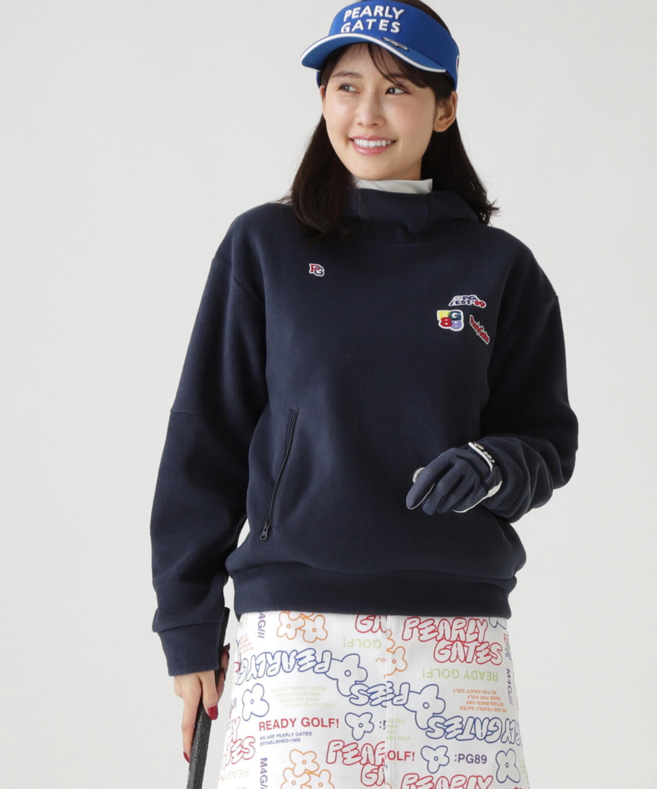 レーヨンブレンドストレッチフリースフーディプルオーバー