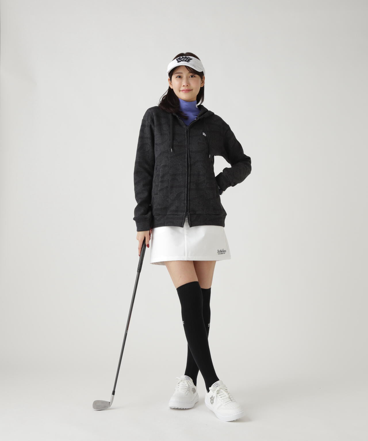 裏毛ストレッチロゴジャガードフルジップフーディジャケット