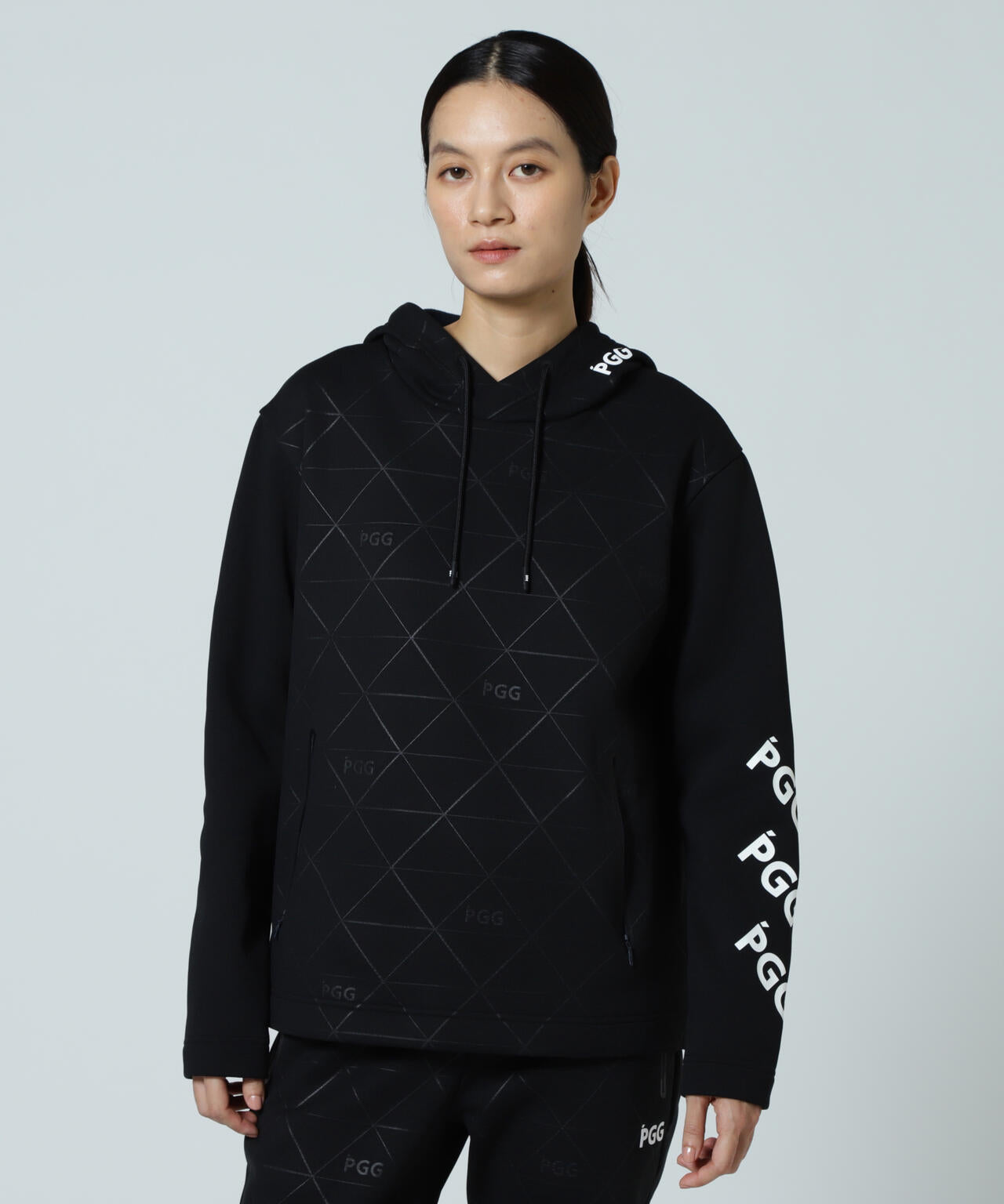 【PGG】ストレッチKARUISHIフーディプルオーバー (LADIES)