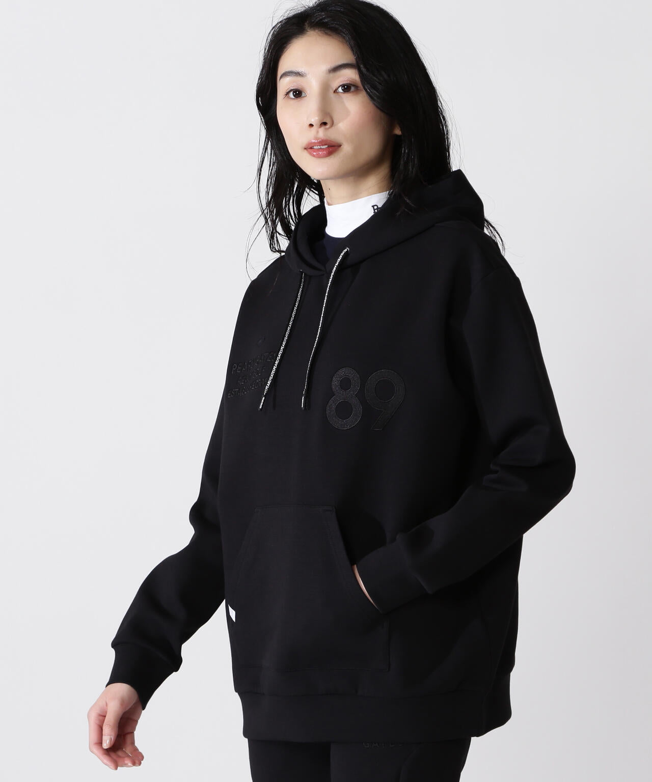 T/Cストレッチダンボールフーディプルオーバー