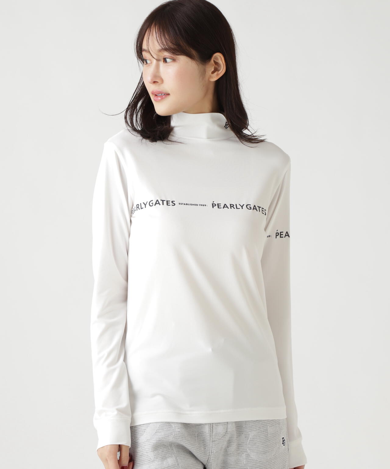 37.5ベア天竺長袖ハイネックカットソー