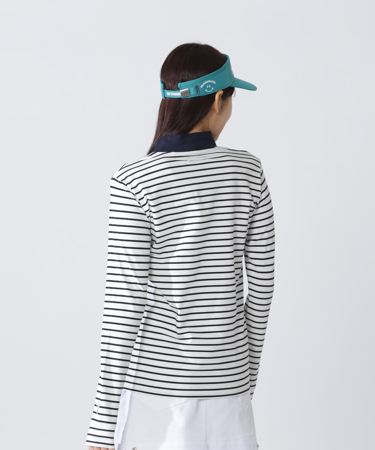 ベアカノコ長袖ハイネックカットソー <ボーダー柄>