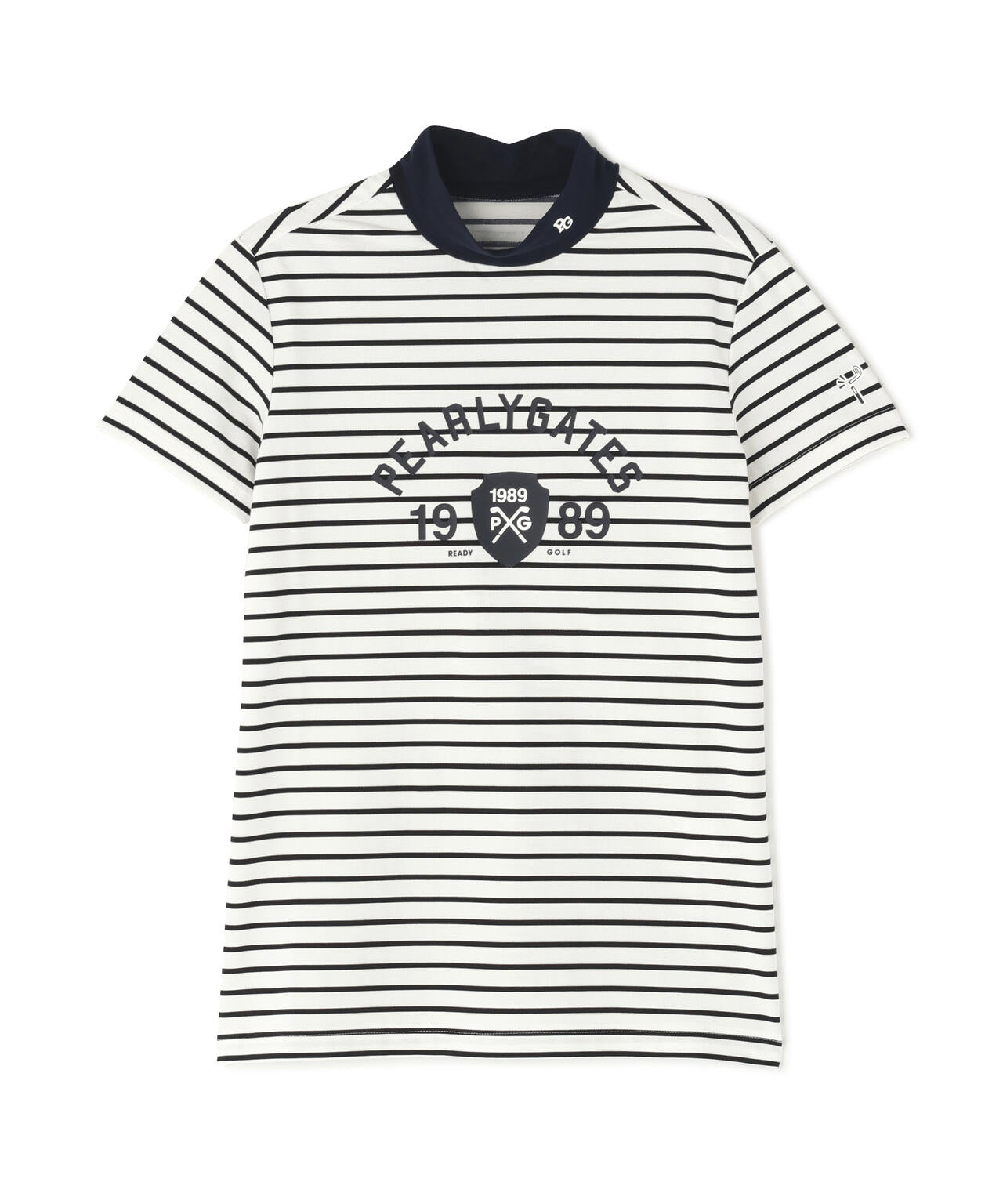 ベアカノコ半袖ハイネックカットソー <ボーダー柄>