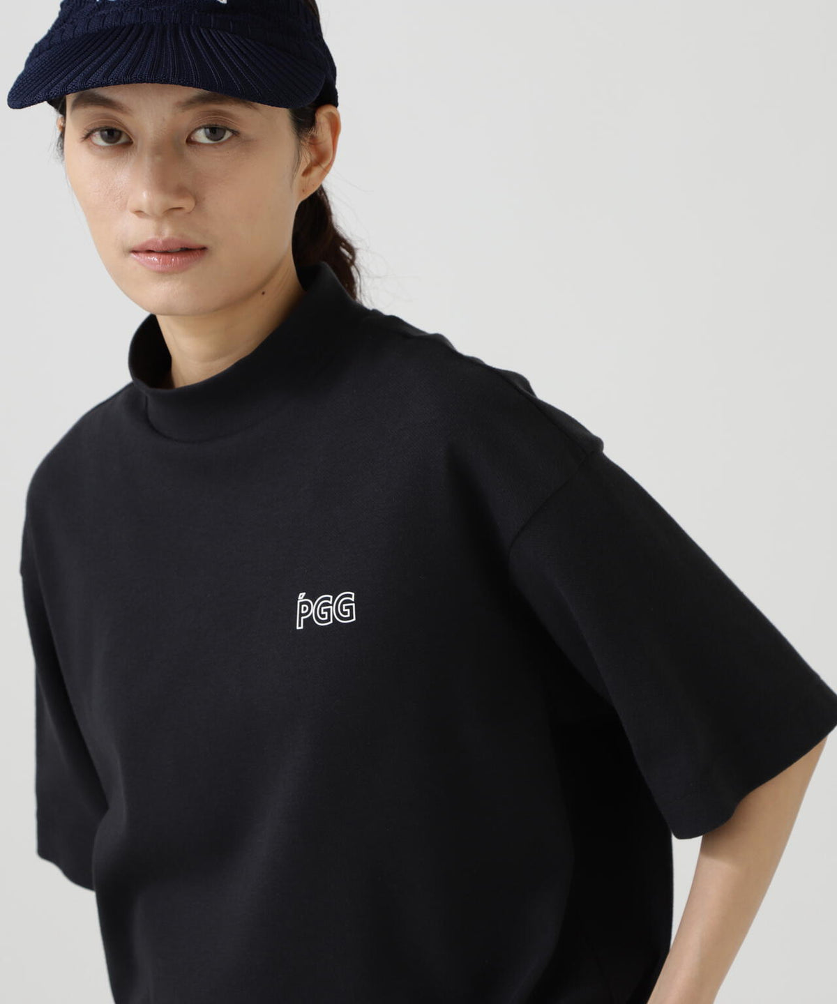 【PGG】【直営店舗&公式オンライン限定】パルパーエコWメッシュ半袖モックネックカットソー (LADIES)