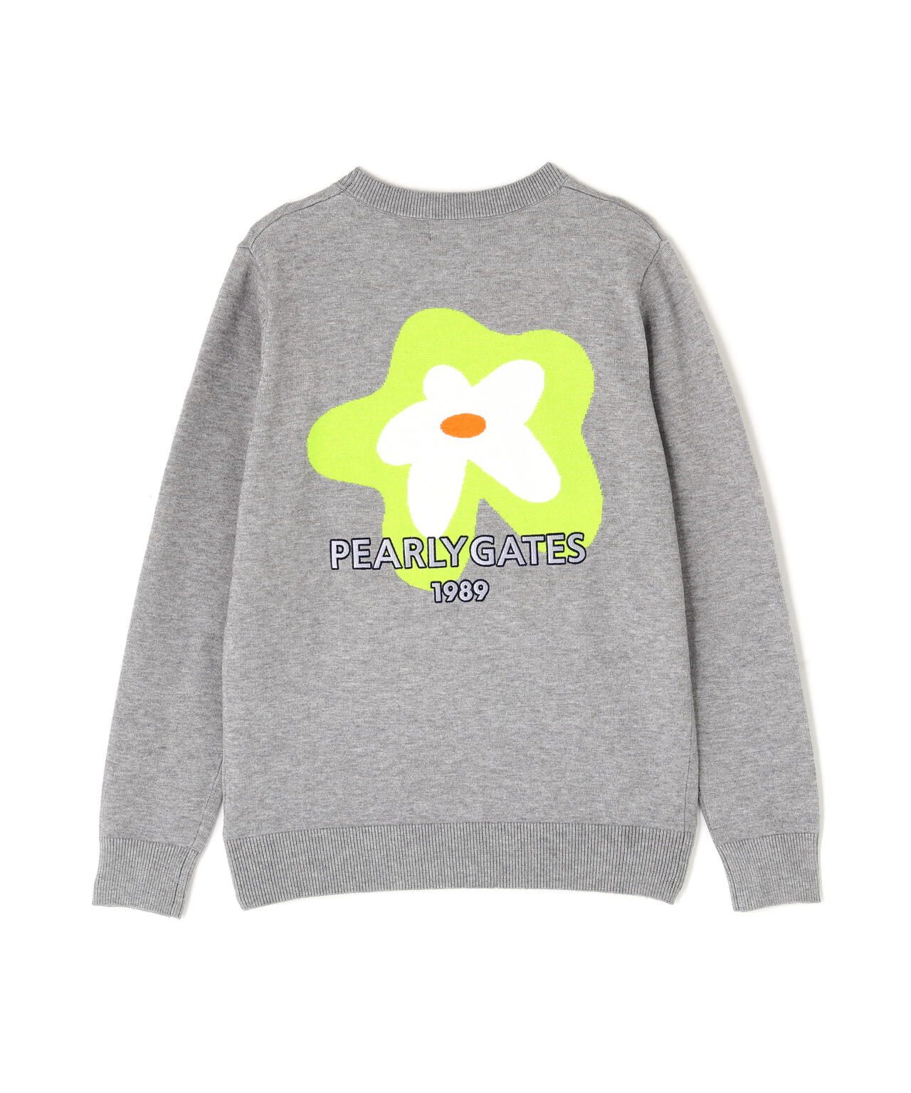 12G天竺×インターシャ クルーネックニットプルオーバー