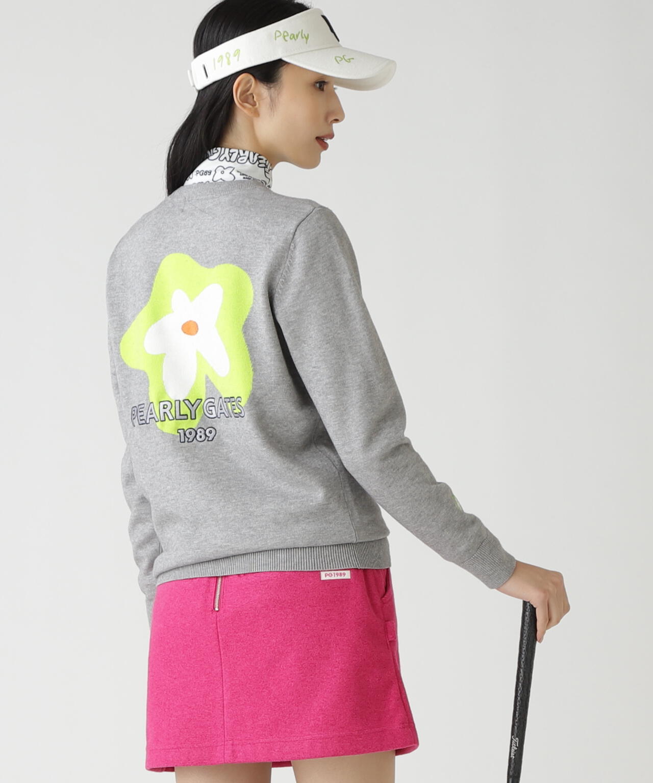 12G天竺×インターシャ クルーネックニットプルオーバー