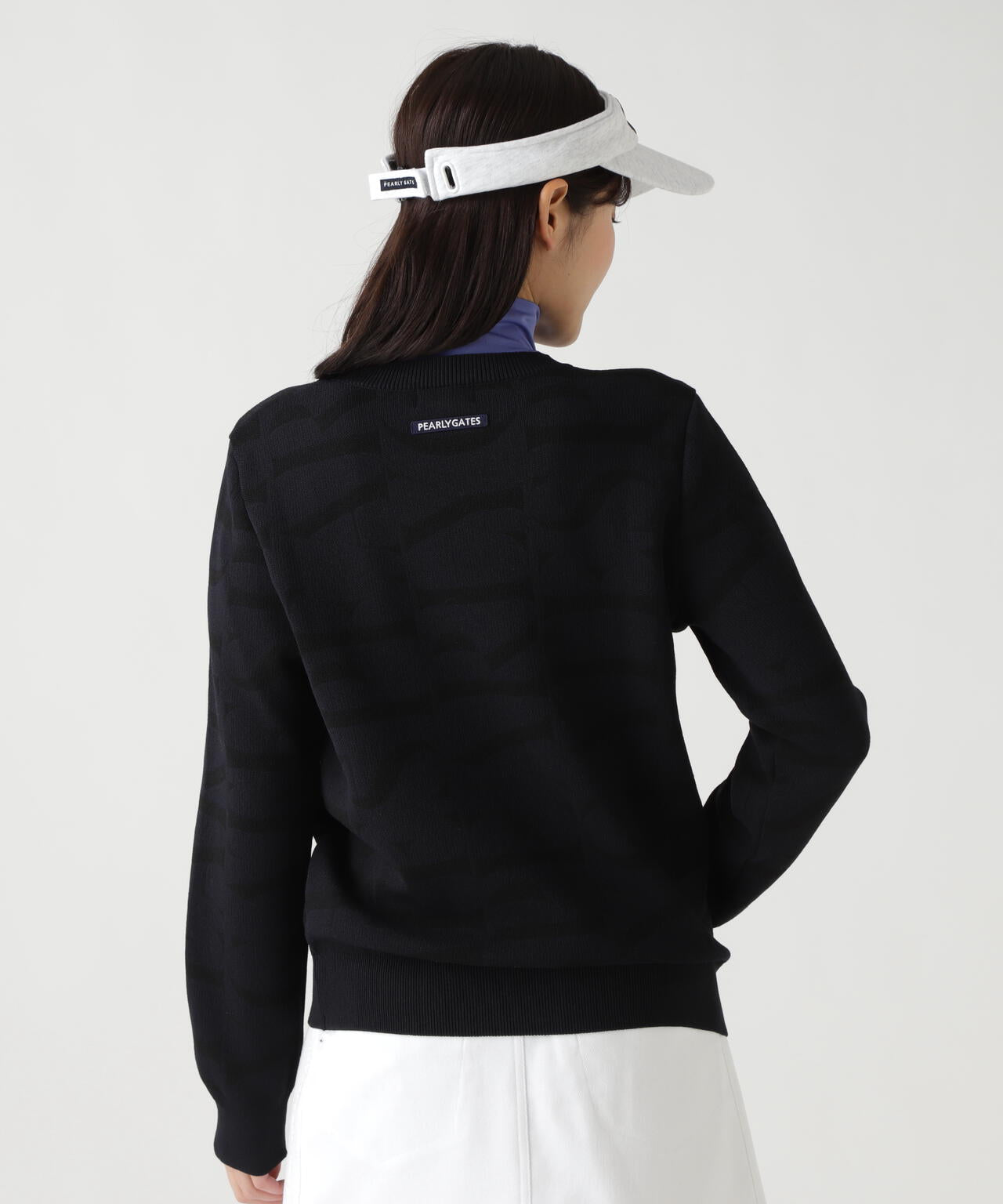 ダブルJQロゴ総柄クルーネックニットプルオーバー