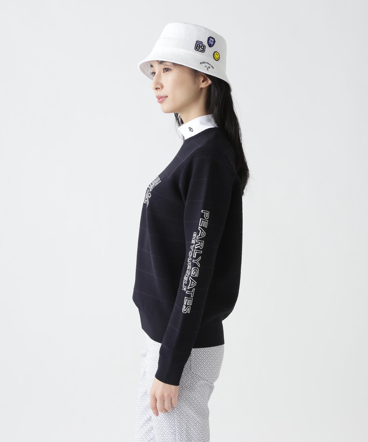 【PG is PG】 ロゴジャガードクルーネックニットプルオーバー