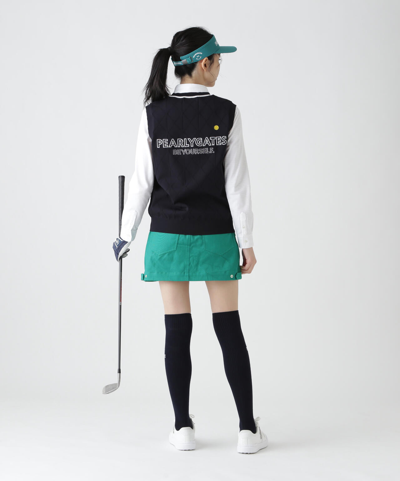【PG is PG】 ロゴジャガードVネックニットベストプルオーバー