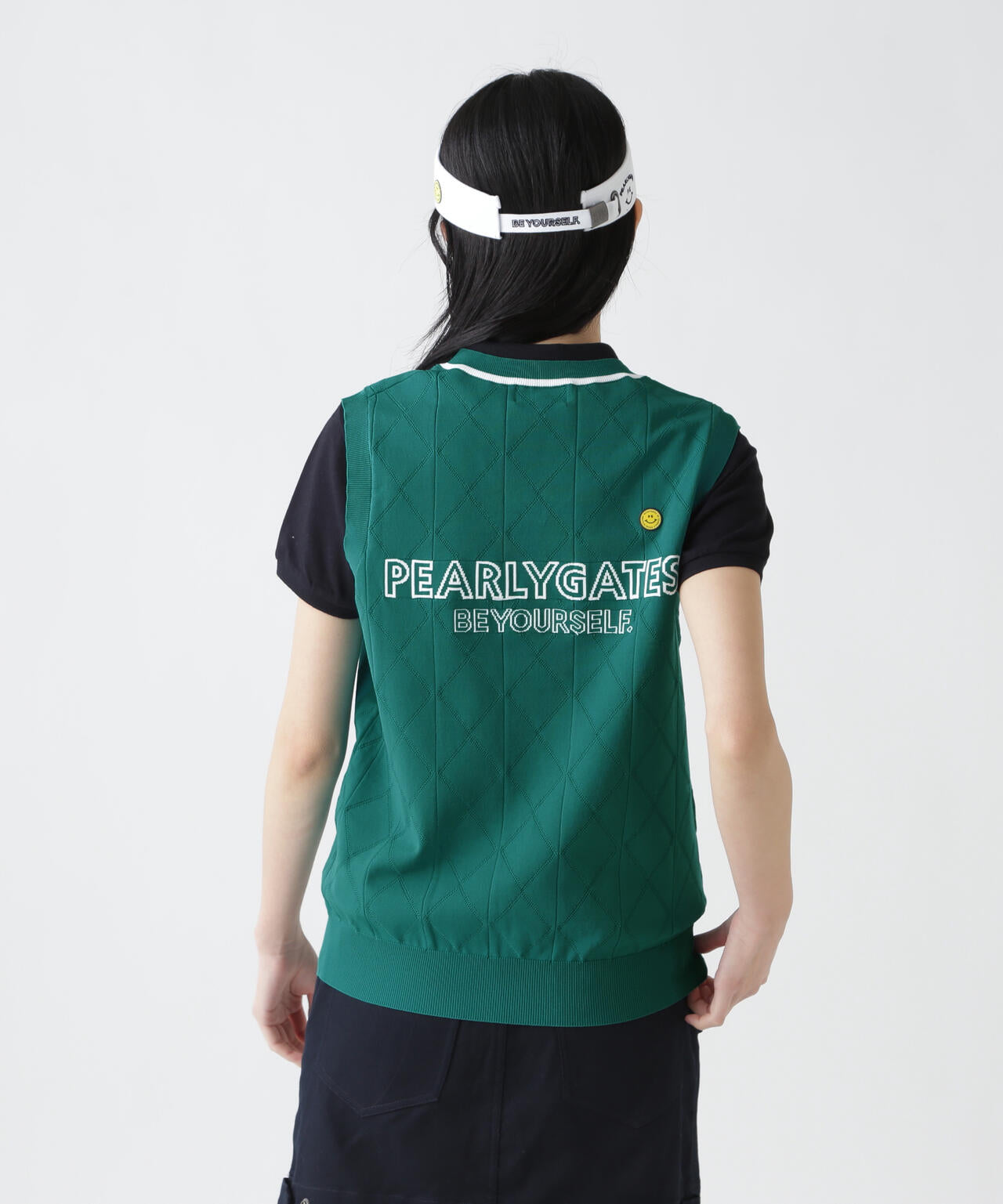 【PG is PG】 ロゴジャガードVネックニットベストプルオーバー