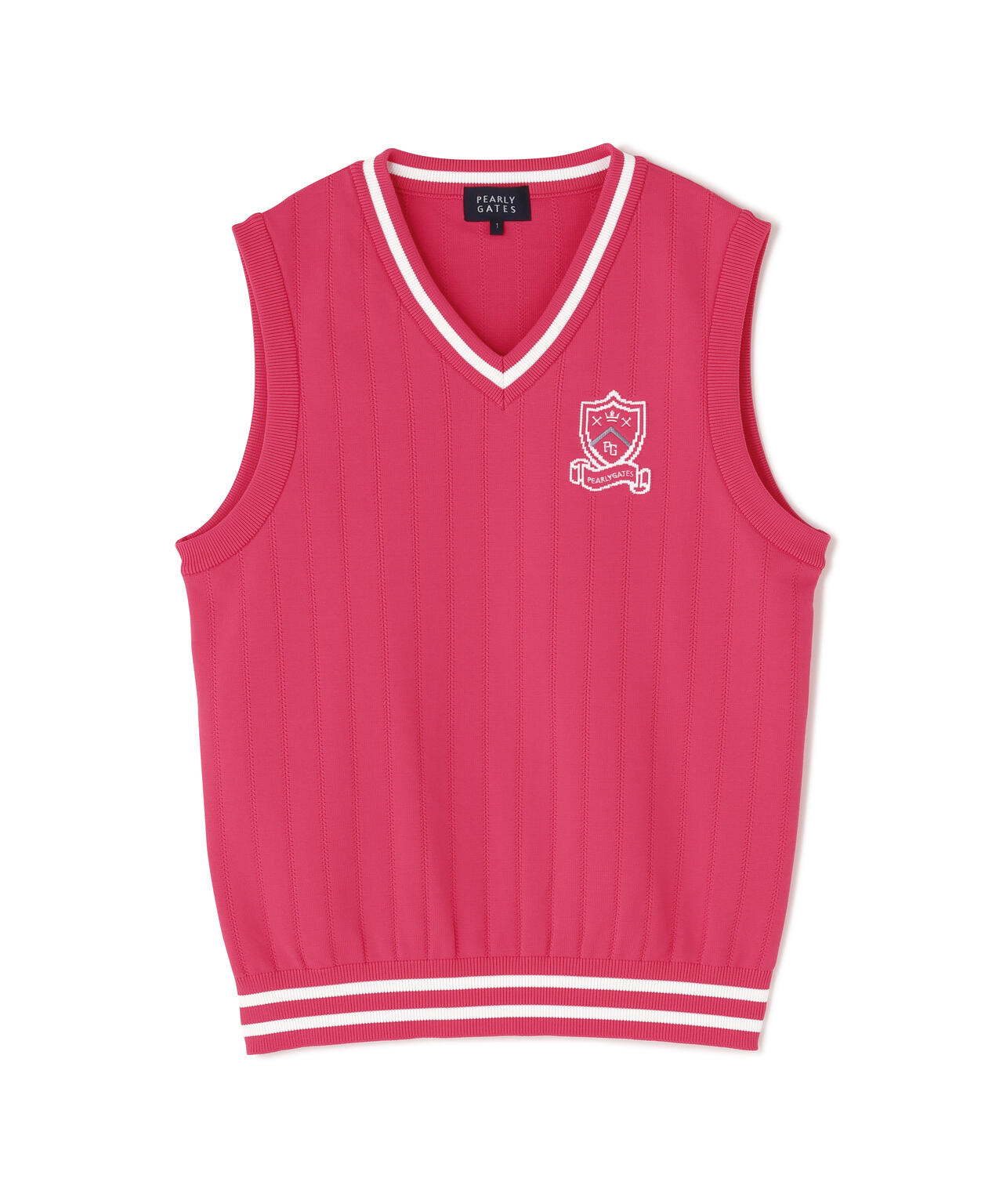 エンブレムVネックニットベストプルオーバー