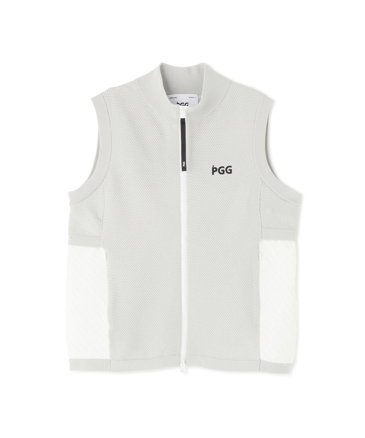 【PGG】【直営店舗&公式オンライン限定】ポリエステルヤーンmmジップアップニットベスト (LADIES)