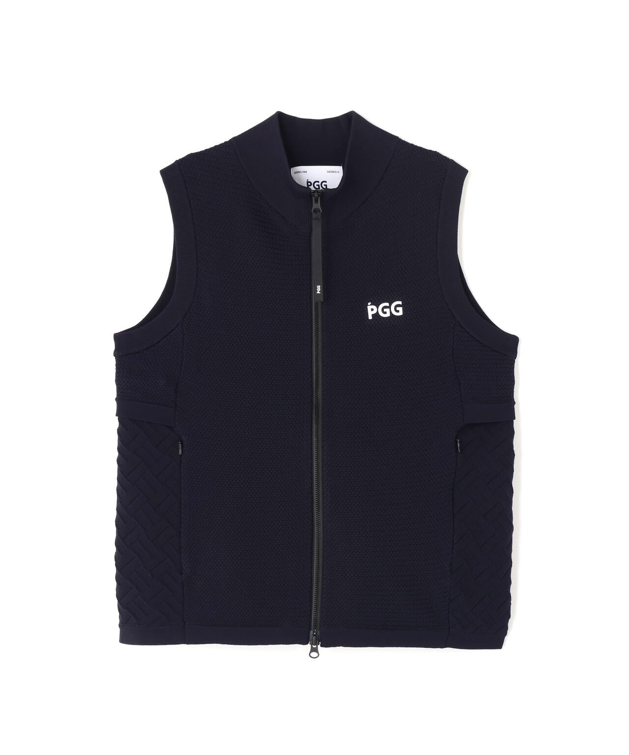 【PGG】【直営店舗&公式オンライン限定】ポリエステルヤーンmmジップアップニットベスト (LADIES)