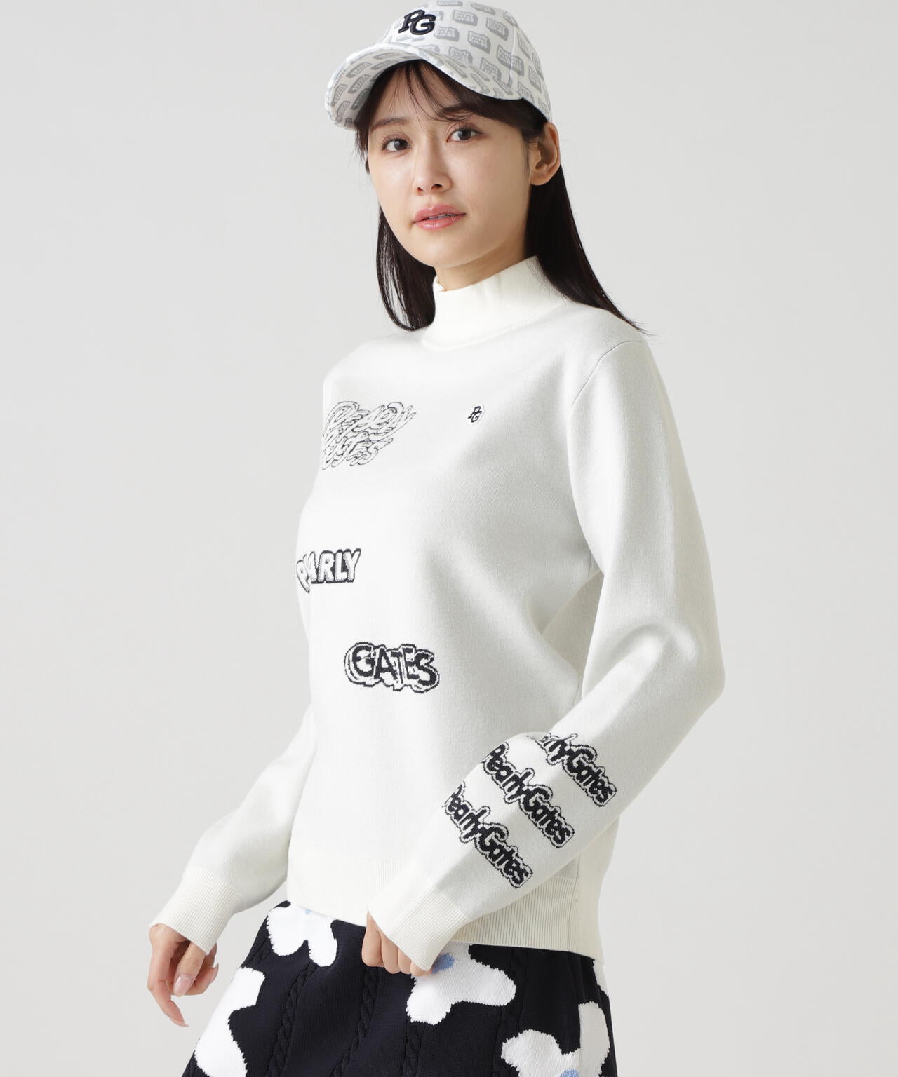 14GダブルJQ×ワッペン風ハイネックニットプルオーバー