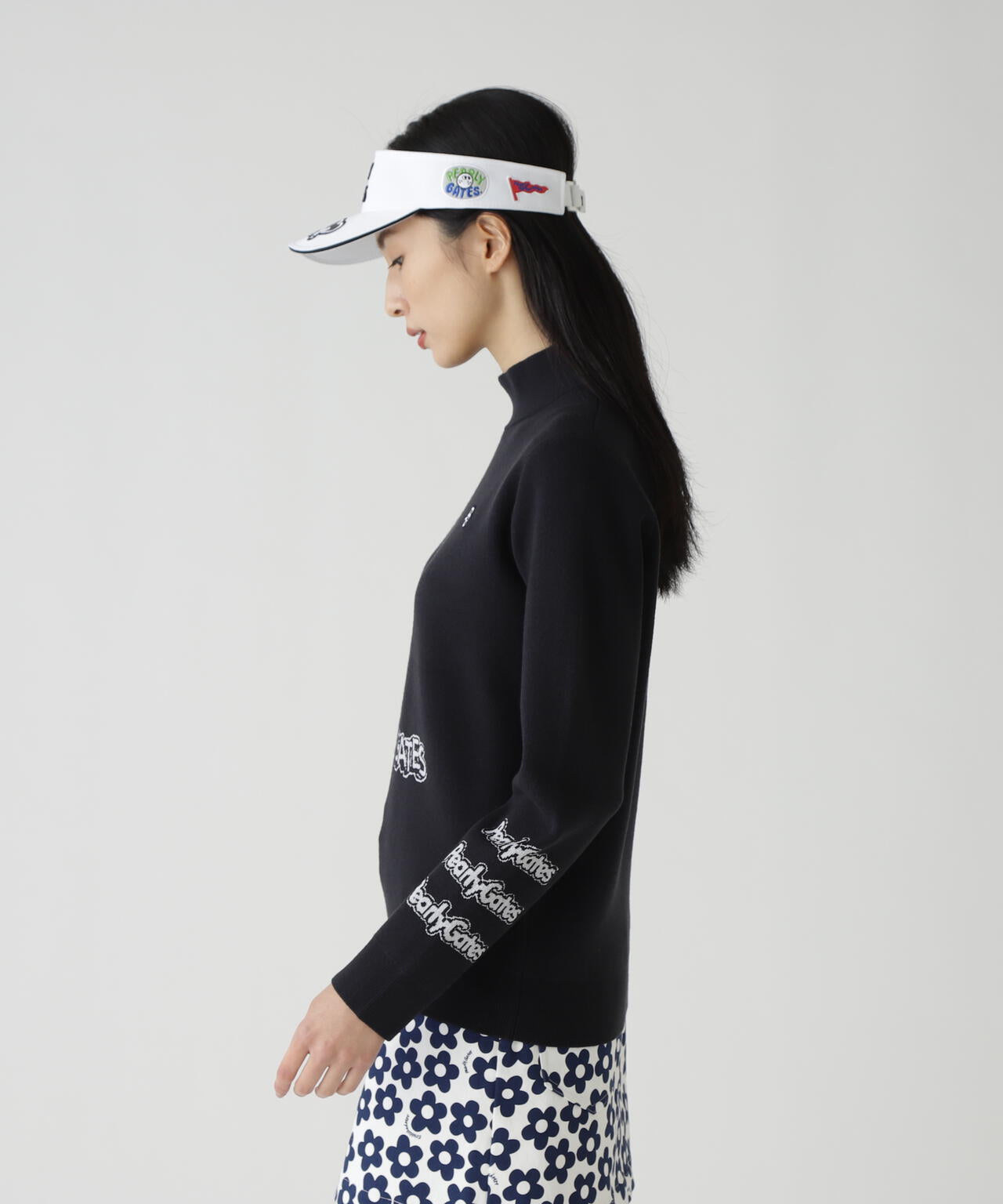 14GダブルJQ×ワッペン風ハイネックニットプルオーバー